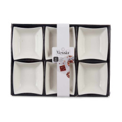 SET 6 12CM WHITE PORCELAIN APERITIF BOWL