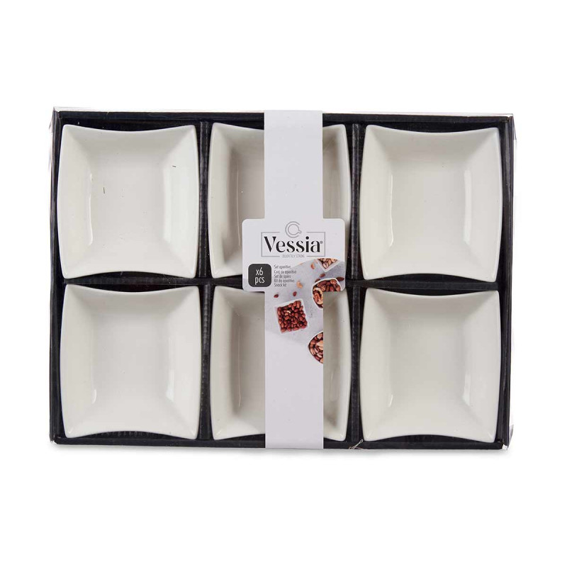 SET 6 BOLS PORCELAINE BLANC APERITIF 12CM
