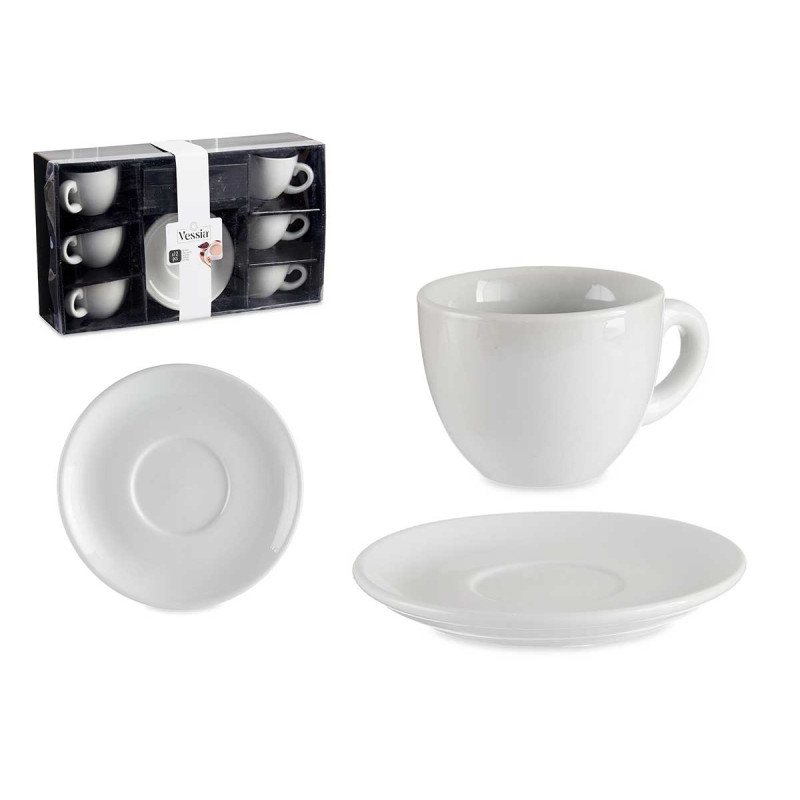 SET 6 TAZZE CAFFÈ PORCEL BIANCA PIATT 150ML