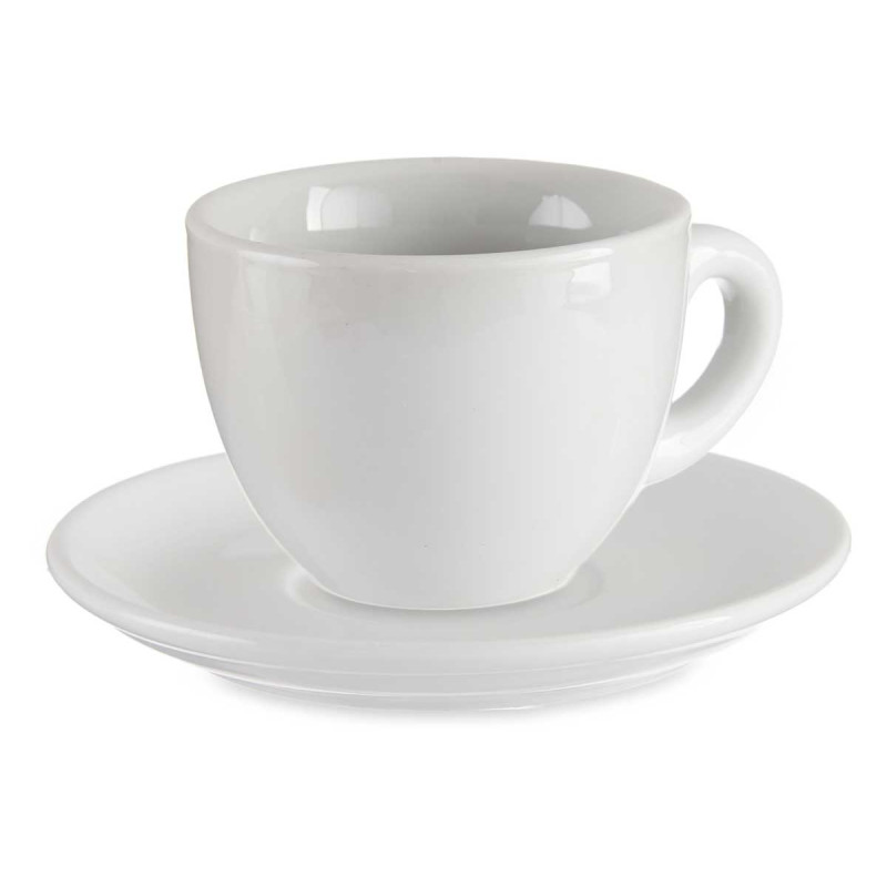SET 6 TAZZE CAFFÈ PORCEL BIANCA PIATT 150ML