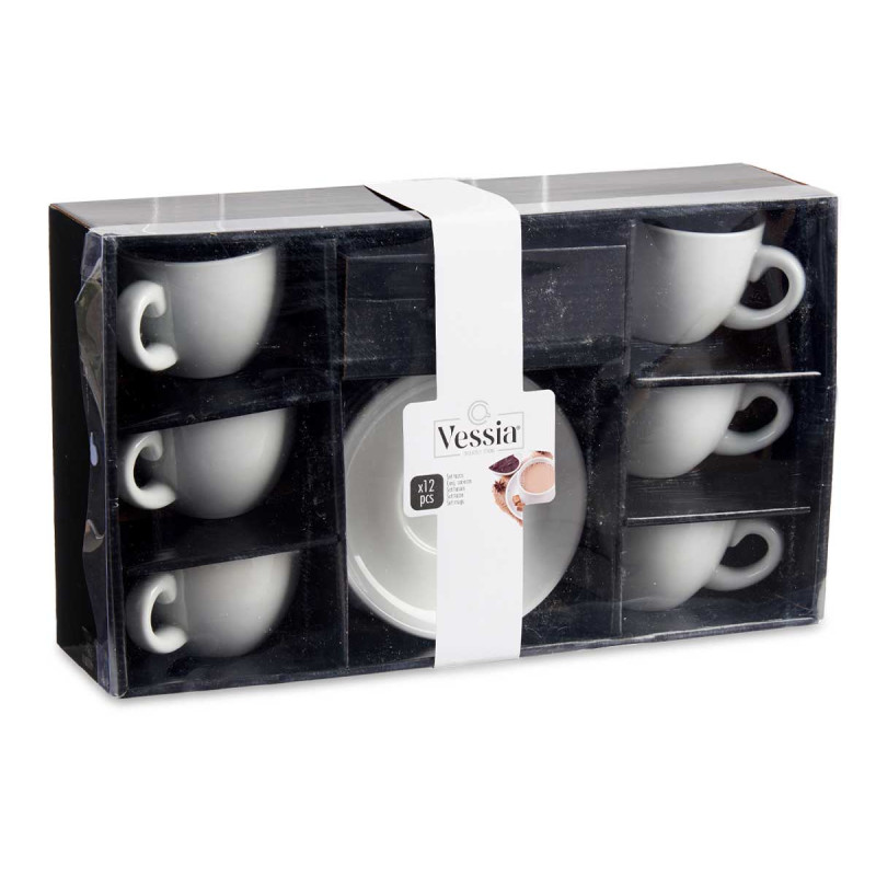 SET 6 TAZZE CAFFÈ PORCEL BIANCA PIATT 150ML