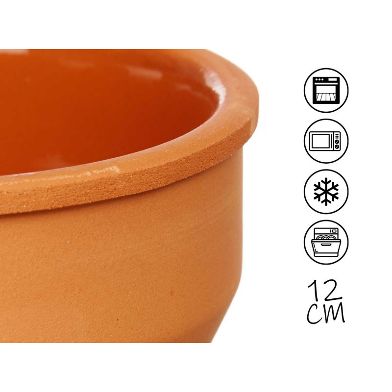 SET 6 CASSEROLES ARGILE 12 CM COULEUR MARRON