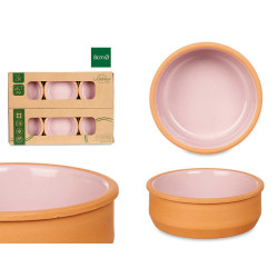 SET 6 CASSEROLES ARGILE 12 CM COULEUR ROSE