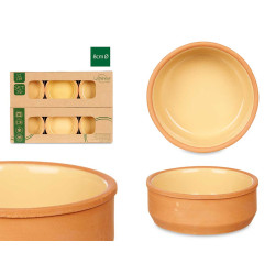CONJ 6 CAÇAROLAS DE BARRO 12 CM COR MOSTARDA