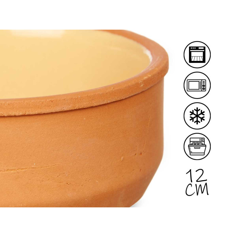 CONJ 6 CAÇAROLAS DE BARRO 12 CM COR MOSTARDA