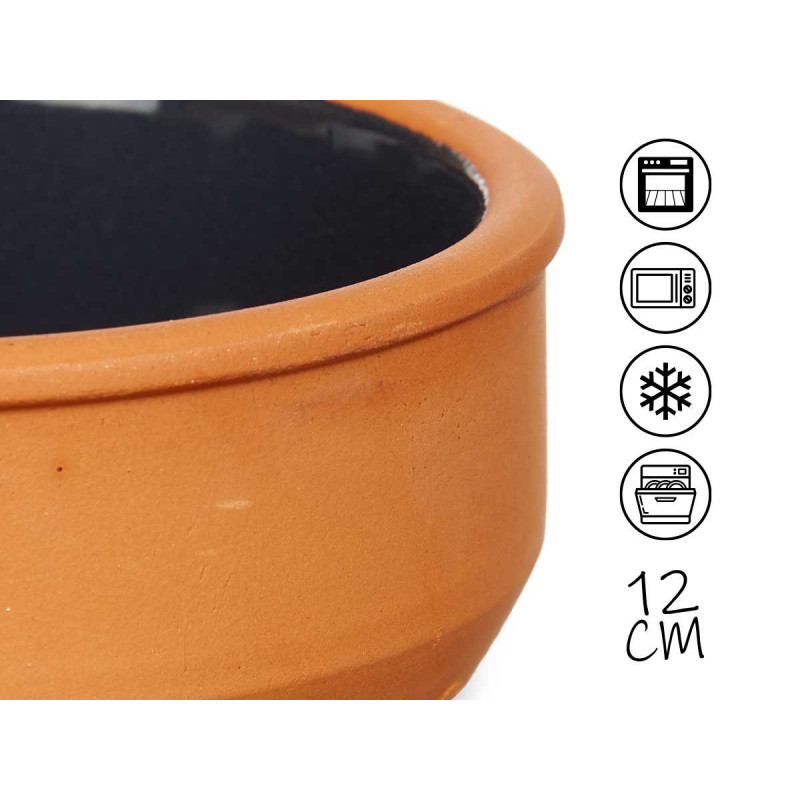 SET 6 CASSEROLES ARGILE 12 CM COULEUR NOIR
