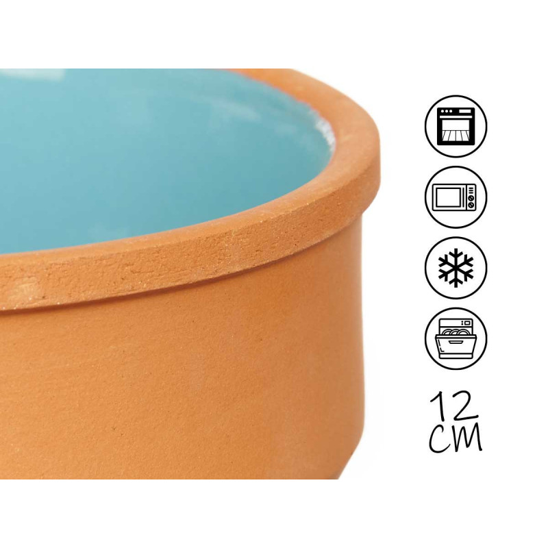 CONJ 6 CAÇAROLAS DE BARRO 12 CM COR AZUL