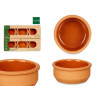 SET 6 8CM BROWN COLOURED CLAY POT