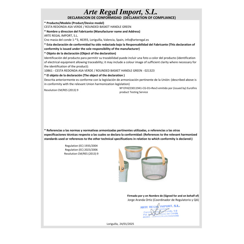 ROUNDED BASKET HANDLE GREEN