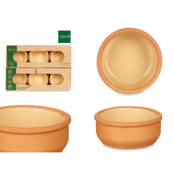 SET 6 CASSEROLES ARGILE 8 CM COULEUR MOUTARDE