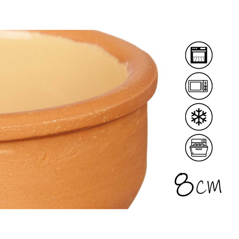 SET 6 CASSEROLES ARGILE 8 CM COULEUR MOUTARDE
