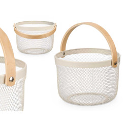 CESTA ROTONDA MANICO CREMA