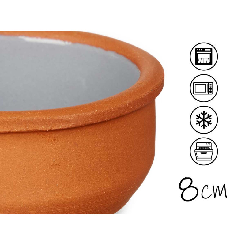 SET 6 CAZUELAS BARRO 8 CM COLOR GRIS