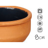 SET 6 8CM BLACK CLAY POT 