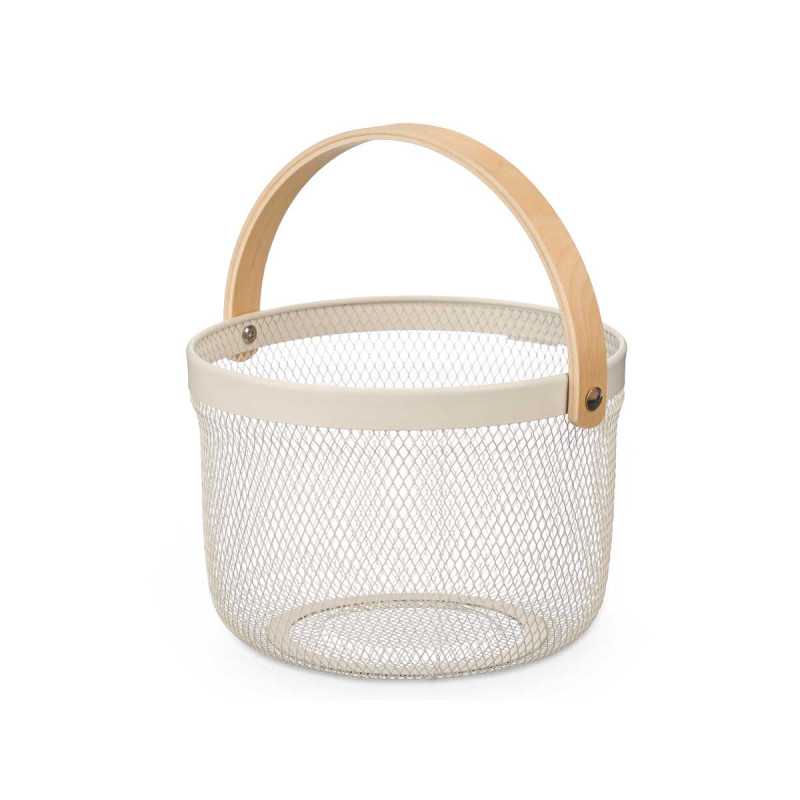 CESTA ROTONDA MANICO CREMA