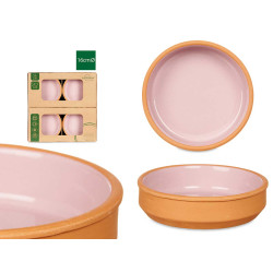 SET 4 CASSEROLES ARGILE 16 CM COULEUR ROSE