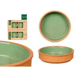 SET 4 CASSEROLES ARGILE 16 CM COULEUR VERT
