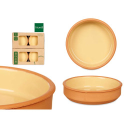 SET 4 CAZUELAS BARRO 16 CM COLOR MOSTAZA