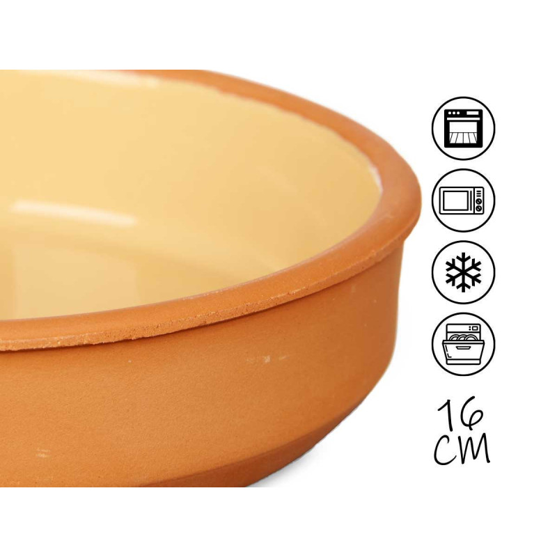 SET 4 CASSEROLES ARGILE 16 CM COULEUR MOUTARDE