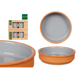 SET 4 CAZUELAS BARRO 16 CM COLOR GRIS