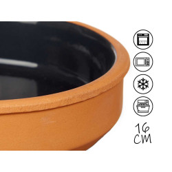 SET 4 CASSEROLES ARGILE 16 CM COULEUR NOIR