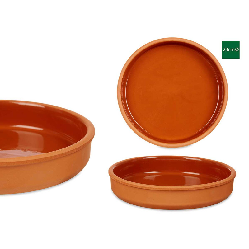 23CM BROWN COLOURED CLAY POT