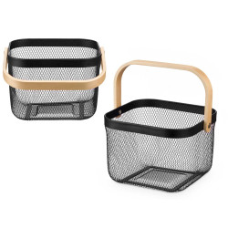 CESTA ROTONDA MANICO NERO 
