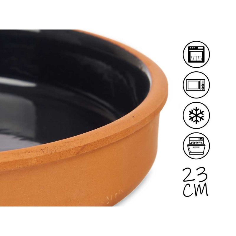 CASSEROLE ARGILE 23 CM COULEUR NOIR
