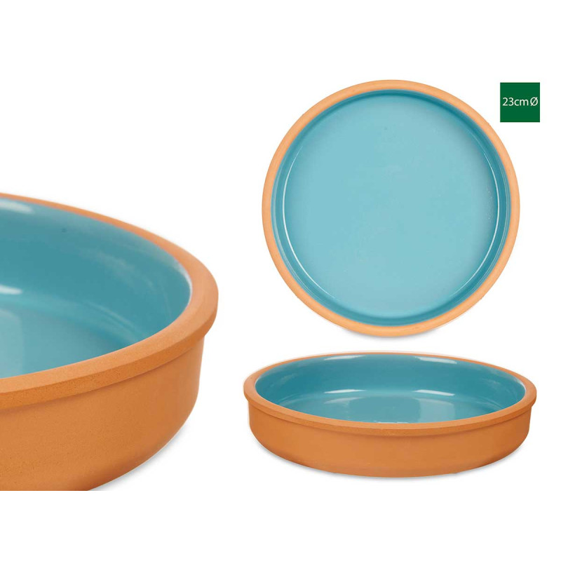 CAÇAROLA DE BARRO 23 CM  COR AZUL