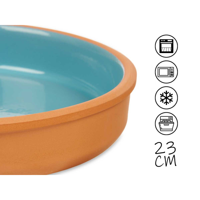 CAÇAROLA DE BARRO 23 CM  COR AZUL