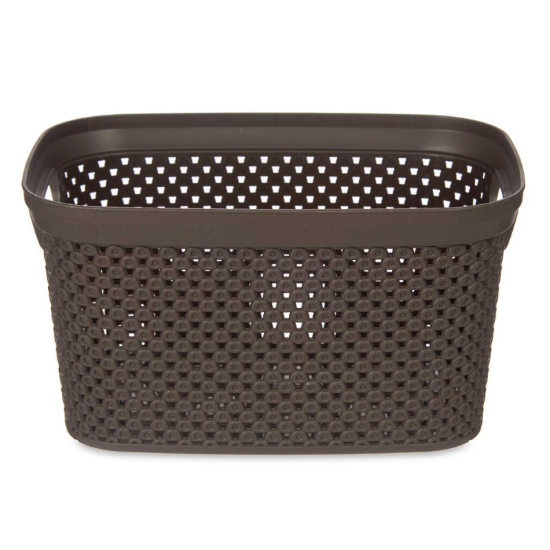 3L BROWN PLASTIC ORGANISER BASKET