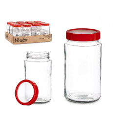 FRASCO VIDRO 2L TRANSPARENTE TAMPA VERMELHA