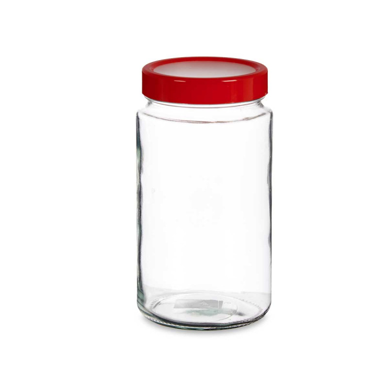 FRASCO VIDRO 2L TRANSPARENTE TAMPA VERMELHA