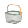 CESTA QUADRATA MANICO VERDE