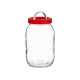 2L GLASS JAR WITH RED LID AND HANDLE 