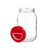 POT VERRE 2L COUVERCLE ROUGE AVEC ANSE 