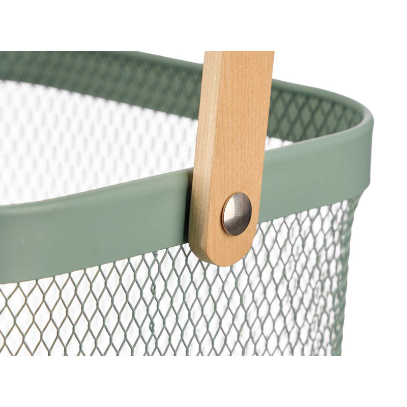 CESTA QUADRATA MANICO VERDE