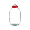 5L GLASS JAR WITH RED LID AND HANDLE 