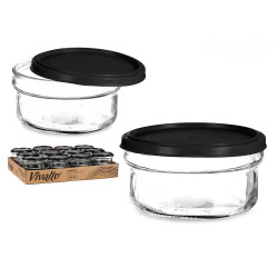 RECIPIENTE VIDRO REDONDO 415ML PRETO 