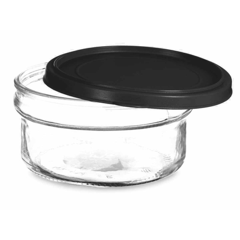 RECIPIENTE VIDRO REDONDO 415ML PRETO 