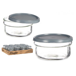 RECIPIENTE VIDRO REDONDO 415ML CINZENTO  