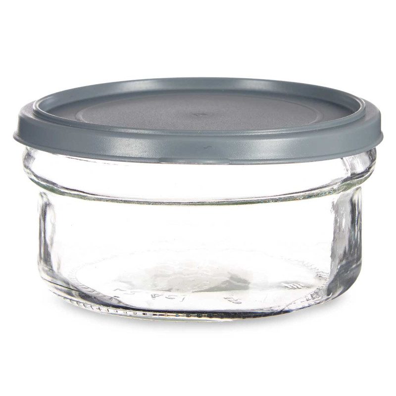 RECIPIENTE VIDRO REDONDO 415ML CINZENTO  