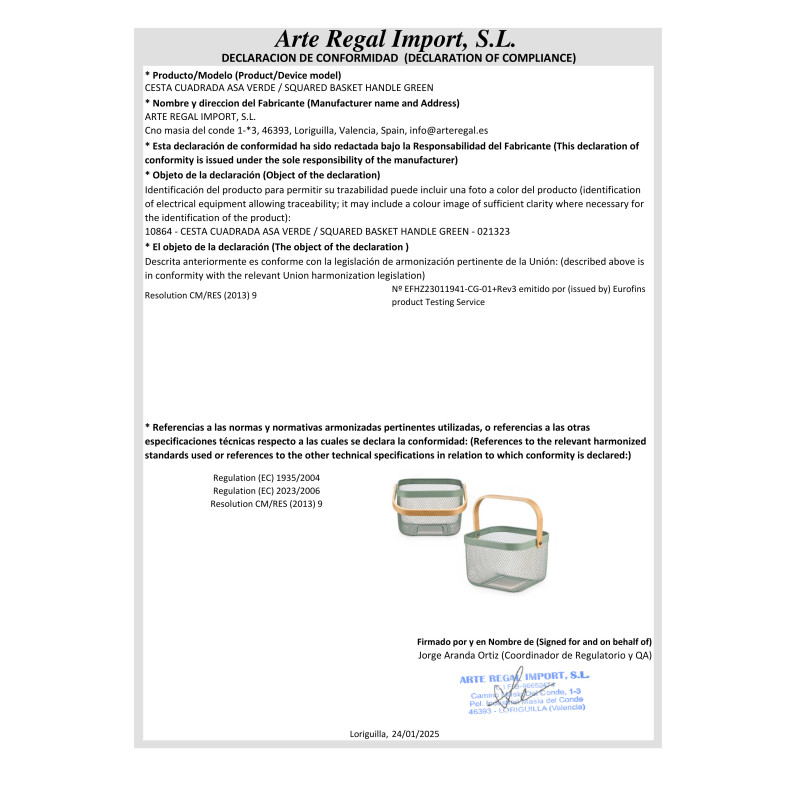 SQUARED BASKET HANDLE GREEN