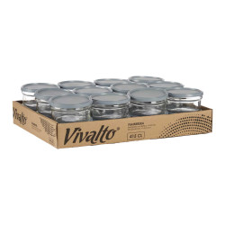 RECIPIENTE VIDRO REDONDO 415ML CINZENTO  