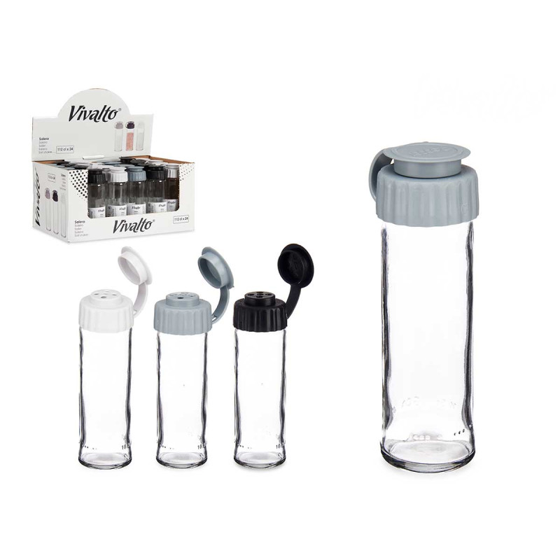 POIVRIER VERRE 112ML KIT 3 BLANC NOIR GRIS