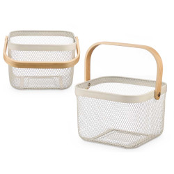 CESTA QUADRATA MANICO CREMA