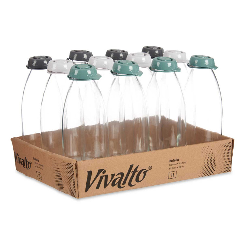 GARRAFA VIDRO 1L SORT 3 SORT 3 CORES