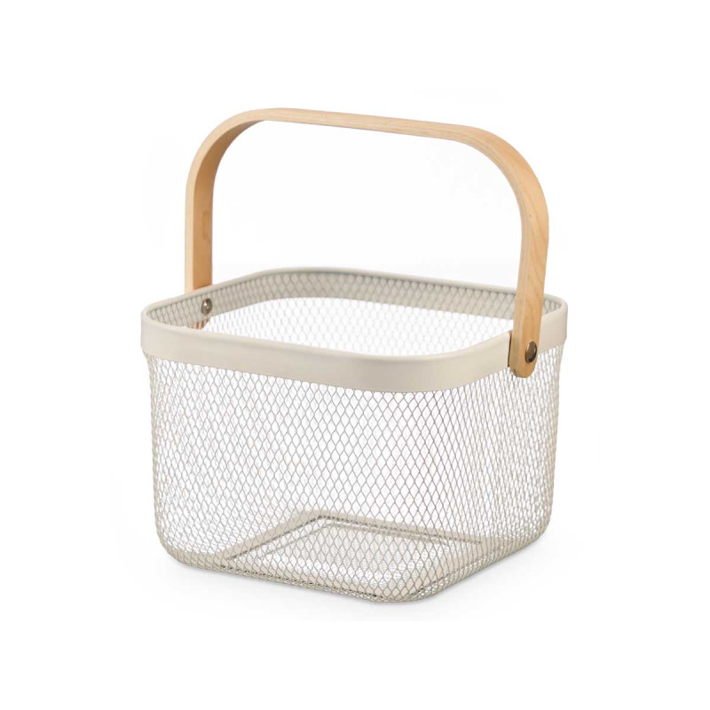 CESTA QUADRATA MANICO CREMA