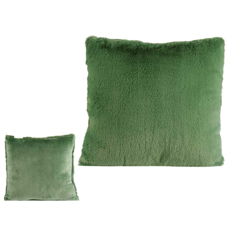 COUSSIN POIL COURT VERT FONCÉ 40CM