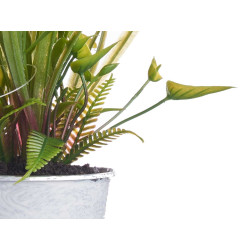 DAISY PLANT METAL POT ASSORT 4